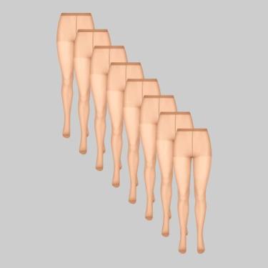 Imagem de Kit 8 Pares de Meias Calças Lupo Loba Invisível 05870-001, Natural, M