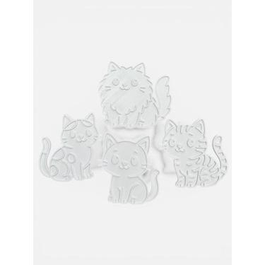 Imagem de Kit 4 Gatinhos Para Colorir Com Canetas Coloridas Sortidas - FLEX3D