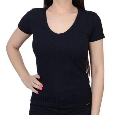 Imagem de Blusa Feminina Lunender Canelada Preto - 00390-Feminino