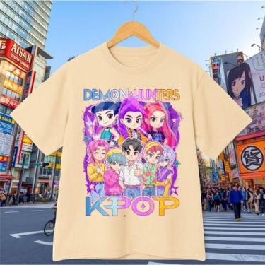 Imagem de Camiseta Huntrix KPOP Unissex Estilo Coreano  Tendência Moda Infanto J