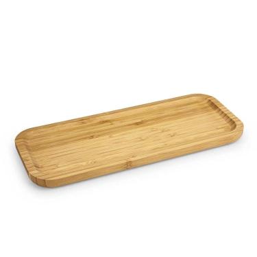 Imagem de Bandeja Retangular Rasa Euro Home BAM2888 34x14cm Bambu Natural