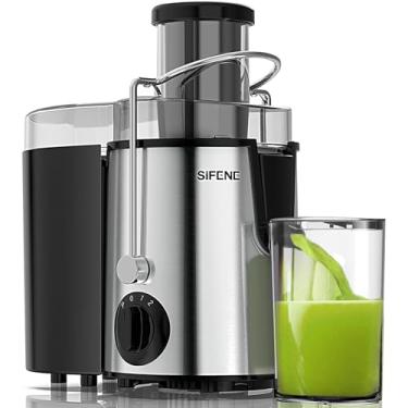 Imagem de Máquina de Suco SiFENE, Extrator Rápido de Suco, Boca Grande de 3" para Vegetais e Frutas Inteiras, Fácil de Limpar, Livre de BPA, Durável Espremedor de Suco de Aço Inoxidável para Cozinha.