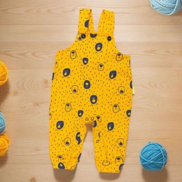 Imagem de Jardineira Longa Estilo Ursinho Minimalista Mostarda Menino - Era Uma 