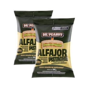 Imagem de Kit 2 Alfajor com Recheio Pasta de Amendoim Dr Peanut Whey Protein Zer