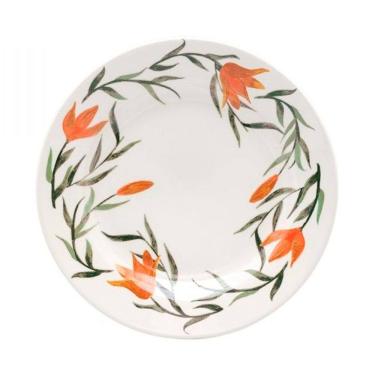 Imagem de Kit 2 Pratos Rasos Biona Lírios Oxford® Cerâmica 26 cm