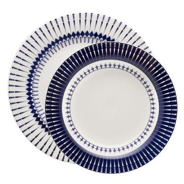 Imagem de Jogo Pratos Rasos e Fundos 24 Peças Biona Colb Oxford Cerâmica - Genér