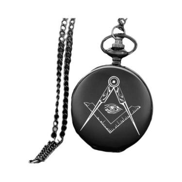 Imagem de Relógio De Bolso Vintage Maçônico Com Design G, Colar Pingente De Quar