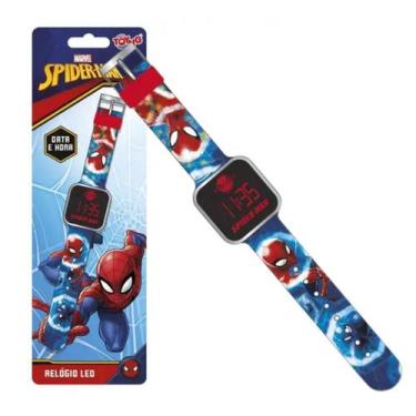 Imagem de Relógio Infantil Temático Heroi Homem Aranha Led Hora Alarme Toyng Bri