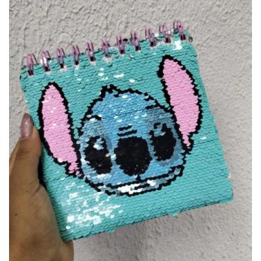 Imagem de Agendas Paitê Stitch Papelaria Escolar Kwai, Azul Claro