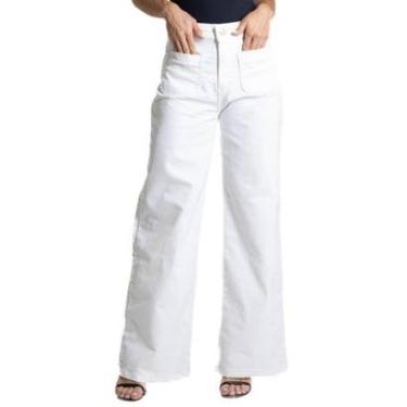 Imagem de Calça Sarja Sawary Wide Leg Petit - 282401 - Off white 42-Feminino