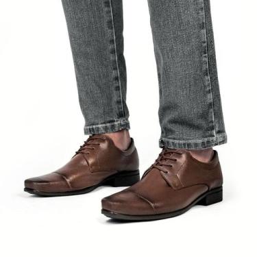 Imagem de Sapato Social Casual Masculino Bico Quadrado Derby Sport Fino 1010 - C