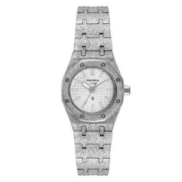 Imagem de Relogio Mondaine 40001l0mvnm3 Octogonal Adiamantado Brilhant Prateado Adiamantado Prata...