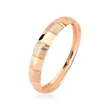 Imagem de anel aparador rosé 3mm 18k ouro maciço trabalhado A347 Tamanho:23Cor:D