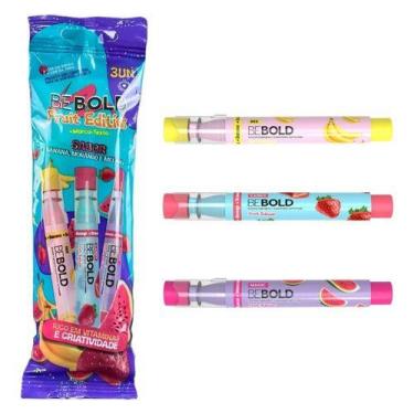 Imagem de Marca Texto Be Bold Fruit Edition Picolé Kit 3 Cores Newpen
