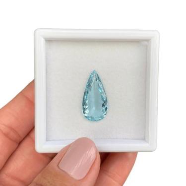 Imagem de Água Marinha Azul Lágrima Gota 6,52ct - SP GEMAS