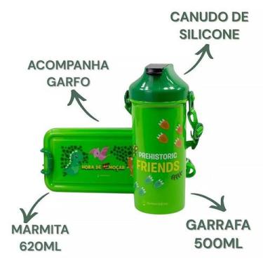 Imagem de Kit Lunch Box Infantil Dinossauro Garrafa 500ml e Marmita 10025819 - Z