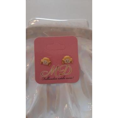 Imagem de Brinco folheado infantil bonequinha - MD folheados estilo ouro 