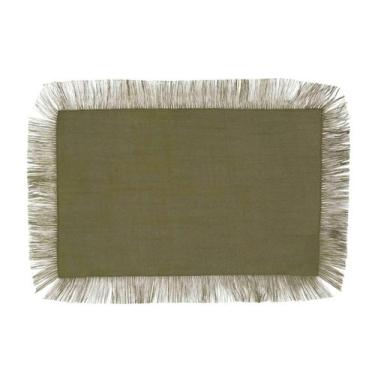 Imagem de Lugar Americano Franja Poli-Bambu Verde 35X50Cm Rafimex