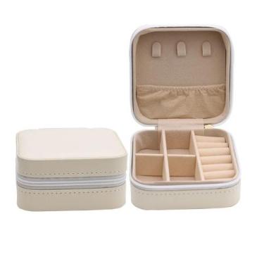 Imagem de Porta Jóias Quadrado material sintético Off White - Grazzy Moda e Aces