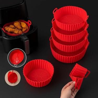 Imagem de Kit 6 Formas de Silicone Para Airfryer Tamanhos Variados Reutilizável 
