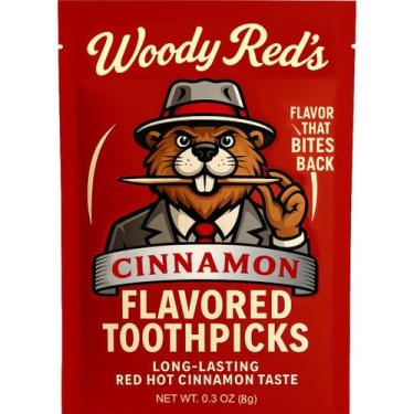 Imagem de Palitos de Dente Sabor Canela Picante Flavor Forest Woody Red - 10 Pac
