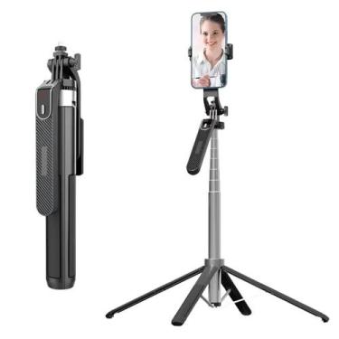 Imagem de Suporte Tripé Luxo para Celular e Rosca 1,4 com bluetooth Quadripod 18