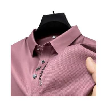 Imagem de Camisa Polo Masculina De Verão Respirável E Suave Como Gelo, Manga Cur