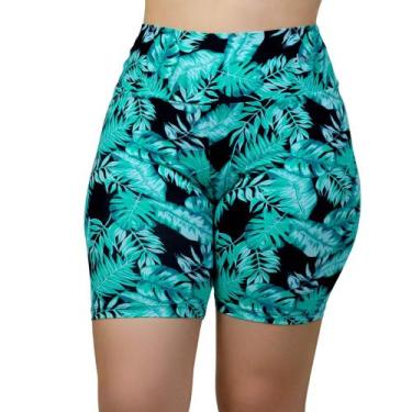 Imagem de Short de Piscina Feminino Bermuda de Praia Plus Size Estampada Uv+ Pol