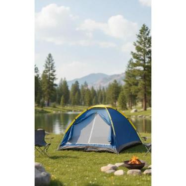 Imagem de Barraca Camping 4 Pessoas Iglu Impermeável Azul - Congratulations Stor