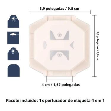 Imagem de Furador De Canto 4 Em 1 Para Artesanato Em Papel, Scrapbooking, Com 4 