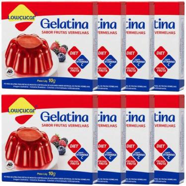 Imagem de Kit 8 Unid. Gelatina Lowçucar Sabor Frutas Vermelhas 10G