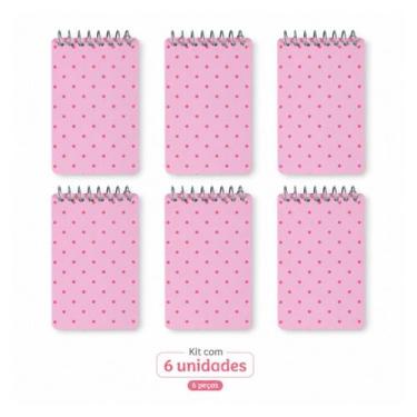 Imagem de Kit com 6 Mini caderneta de Anotações Poa 13x7 cm Confetti