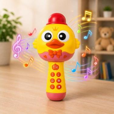 Imagem de Microfone Infantil Recarregável Bluetooth Músicas Histórias Brinquedo 