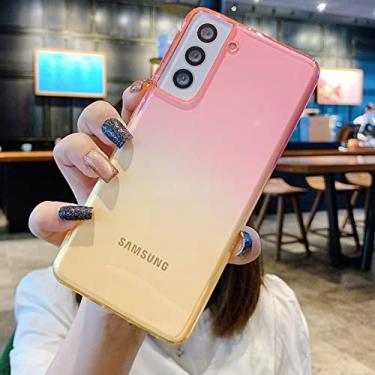 Imagem de Capa de telefone transparente gradiente ultra fina fashion para samsung galaxy note 20 s21 s20 fe ultra s10 plus a72 a52 a71 a51 a70 a50 capa protetora, rosa para amarelo, para nota 20 ultra