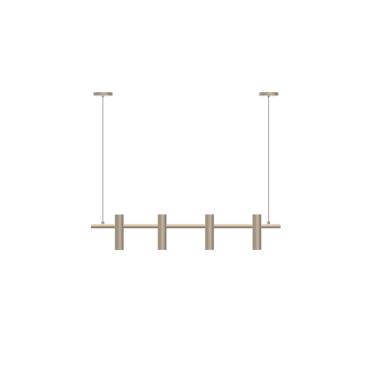 Imagem de Pendente Alumínio Tubo Champagne 80CM P/4 Lâmpadas GU-10 Ref.LN1133 - Lumix Lumix