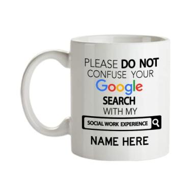 Imagem de Caneca personalizada de assistente social - Presentes de assistente social - Copo de café de experiência de trabalho social - Caneca de café de 445 ml