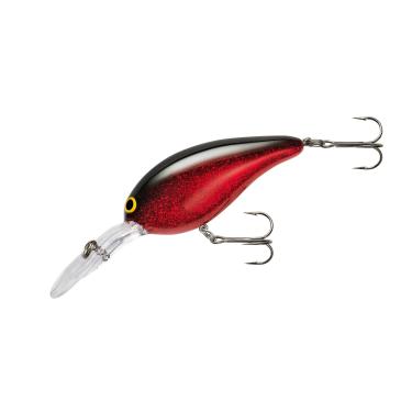 Imagem de Norman Lures Deep Little N Crankbait Isca de pesca de robalo, 2 a 12 pés de profundidade, equipamento de pesca e acessórios, 6 cm, 85 g, mancha vermelha preta/vermelha