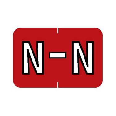 Imagem de Tabbies Barkley ABKM Compatível 71620 Series Alpha Labels, Vermelho "N", 3" A x 1-1/2" L Tamanho da etiqueta, Sistema de código de cor de arquivamento, 252 etiquetas por kit (71634)