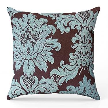 Imagem de Capa De Almofada 60x60 Marrom Tiffany Medalhão Jacquard