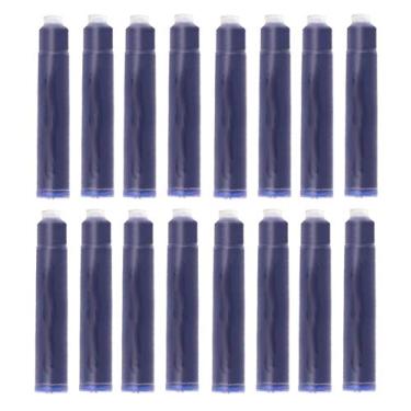 Imagem de Cartuchos de tinta para caneta-tinteiro para caber em canetas-tinteiro giratórias, pacote com 16 cartuchos azuis