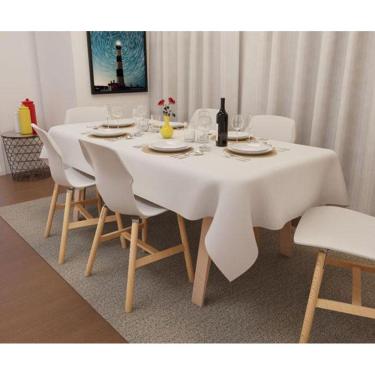 Imagem de Toalha De Mesa Branca Lisa Quadrada 4 Lugares 1,40 X 1,40