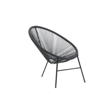 Imagem de Cadeira Caribe Fibra Sintética Preto Panero Móveis