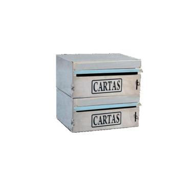 Imagem de Caixa Correio Condomínio Frontal Para Muro Inox 2 Módulos