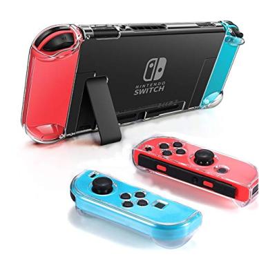 Imagem de Capa transparente acoplável para Nintendo Switch, capa protetora FANPL para Nintendo Switch e Joy Con Controller - transparente