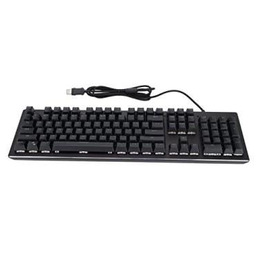 Teclado mecânico universal de jogos 104 teclas retroiluminado teclado USB  com fio para digitação de escritório e jogos