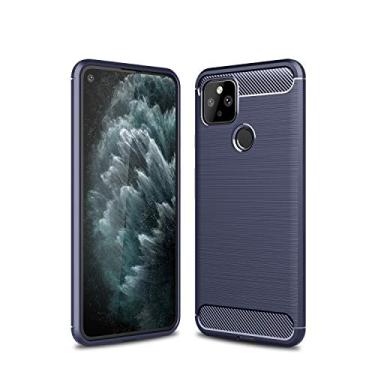 Imagem de For Google Pixel 5 Brushed Texture Carbon Fiber TPU Case