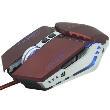 Imagem de Mouse Óptico Gamer Usb 2400 Dpi 6 Botões Led Rgb 4 Cores Cabo Infokit