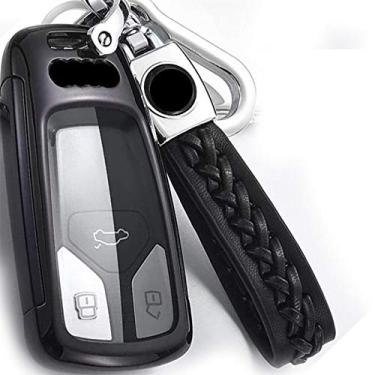 Imagem de CSHU Porta-chaves do carro capa porta-chaves porta-chaves, adequado para Audi A4L A4 B9 Q5 Q7 TT TTS TFSI A5 S5 8S 2016 2017 2019, B, preto, porta-chaves
