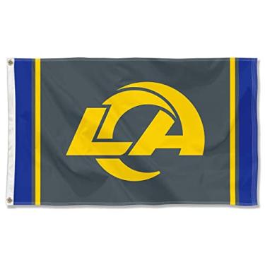 Imagem de Bandeira lateral blackout Los Angeles Rams, faixa externa 3 x 5 pés