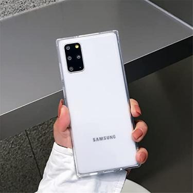 Imagem de Capa de telefone transparente fluorescente neon de luxo para Samsung A51 A71 A21S A31 A11 A02S A20 A30 A50 A70 A91 A81 Capa macia quadrada, transparente, para M80S